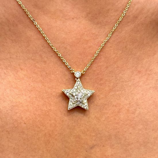 Ful Taşlı Yıldız Kolye resmi