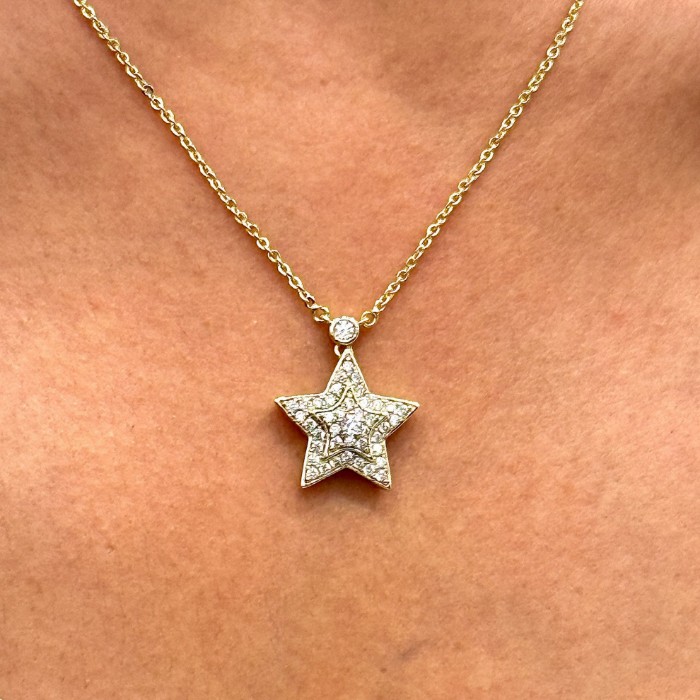Ful Taşlı Yıldız Kolye resmi