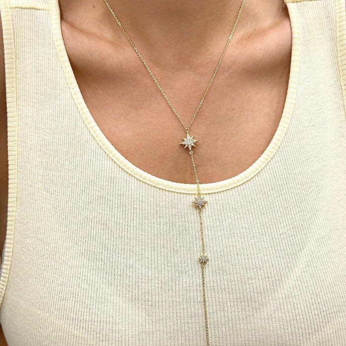 Y Kolye Kutup Yıldız Gold resmi