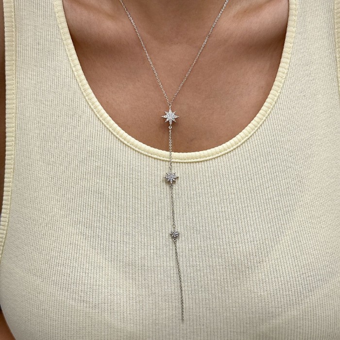 Y Kolye Kutup Yıldız Silver resmi