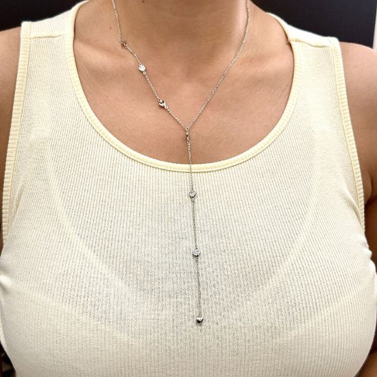 Y Kolye Sıra Kalp Silver resmi