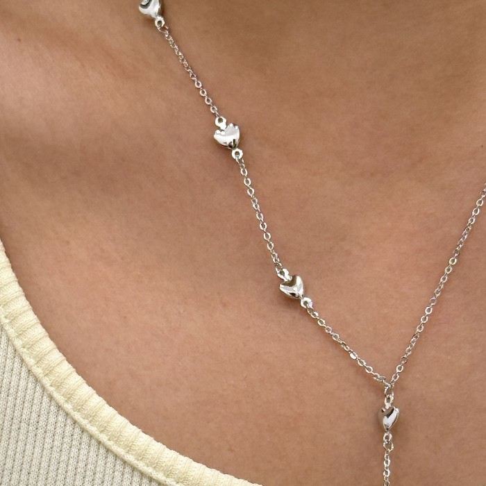 Y Kolye Sıra Kalp Silver resmi