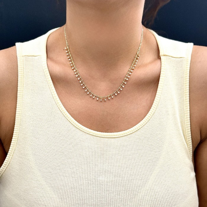 Saçak Taş Detaylı Kolye resmi