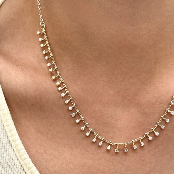 Saçak Taş Detaylı Kolye resmi