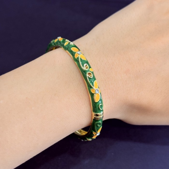 Yeşil Daisy Mineli Bileklik resmi