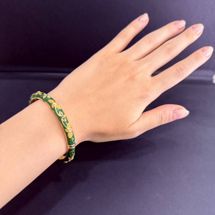 Yeşil Daisy Mineli Bileklik resmi