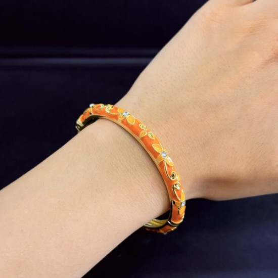   Turuncu Mineli Daisy Koleksiyonu Bileklik resmi