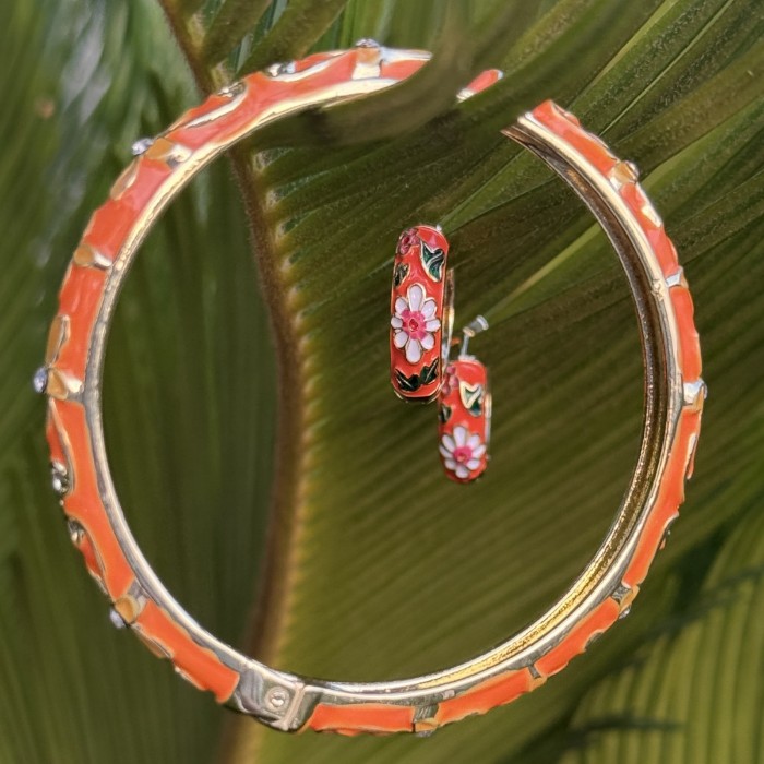   Turuncu Mineli Daisy Koleksiyonu Bileklik resmi