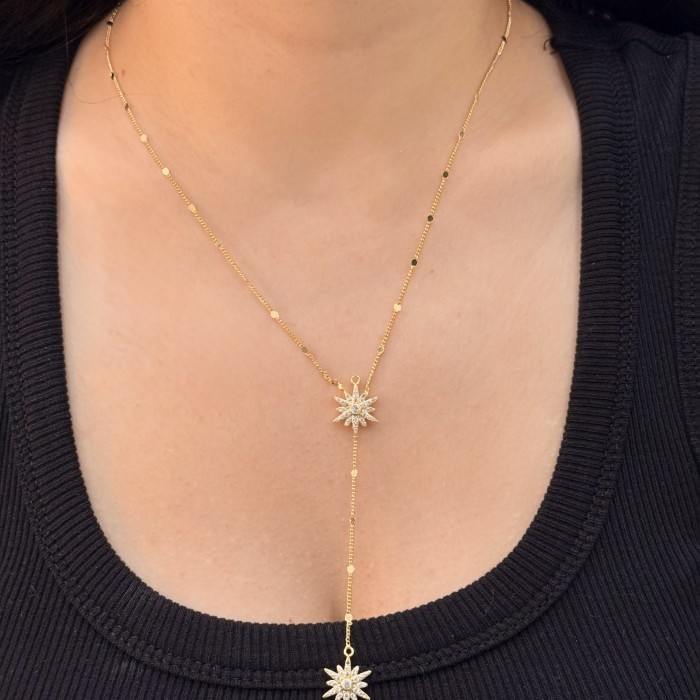 Yıldız Taşlı Gold Kolye resmi