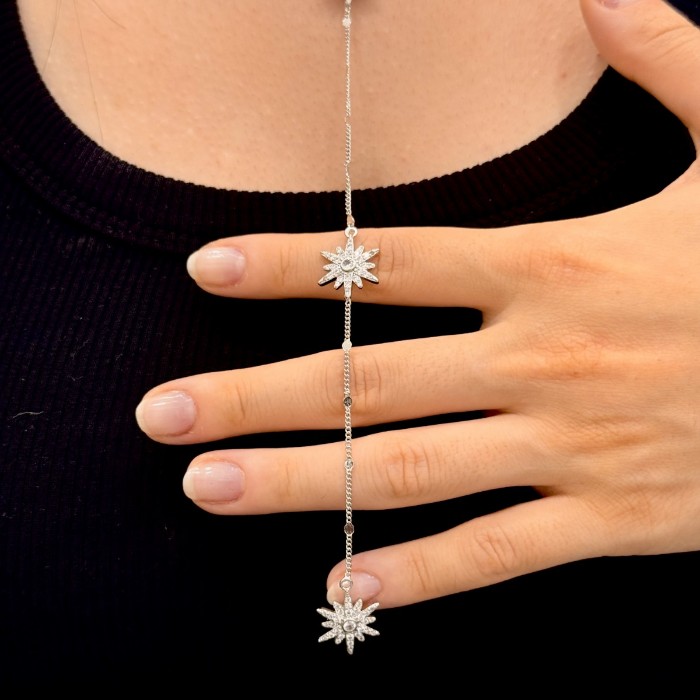  Yıldız Taşlı Gümüş Kolye resmi