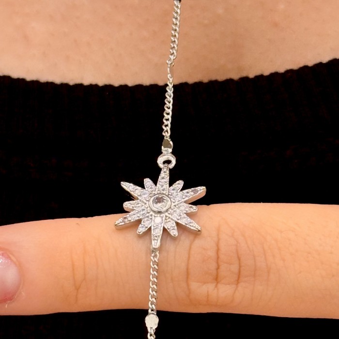  Yıldız Taşlı Gümüş Kolye resmi