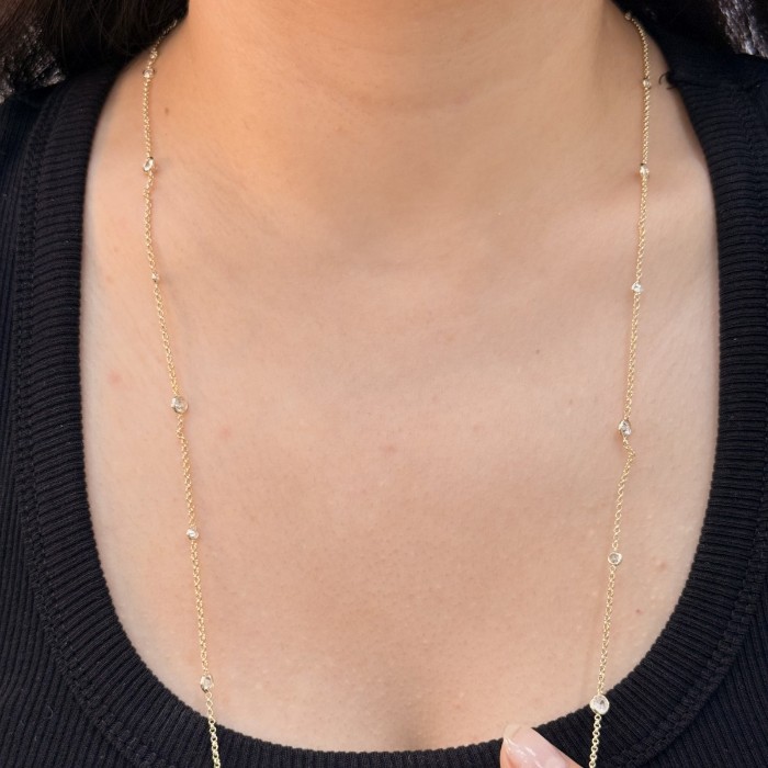 Minimal Kübik Taşlı Gold Kolye resmi