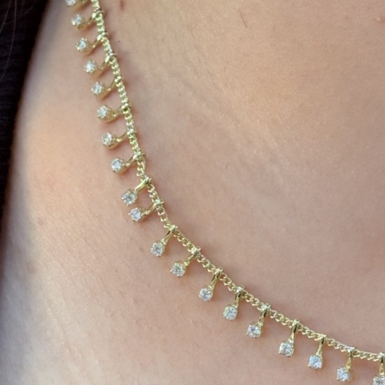 Damla Taşlı Gold Kolye resmi