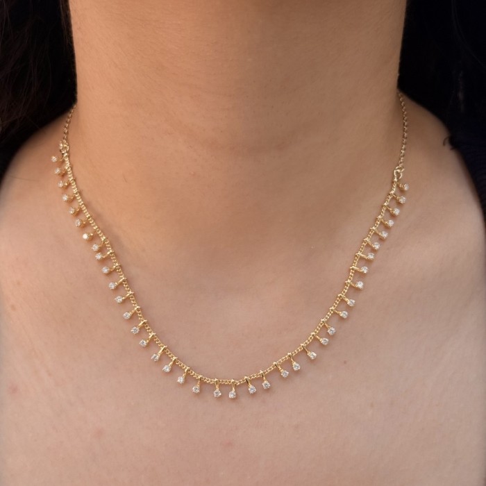 Damla Taşlı Gold Kolye resmi