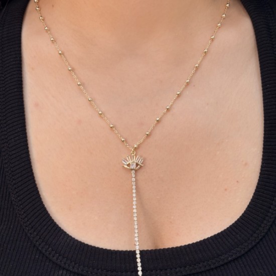 Göz Figürlü Uzun Kolye resmi