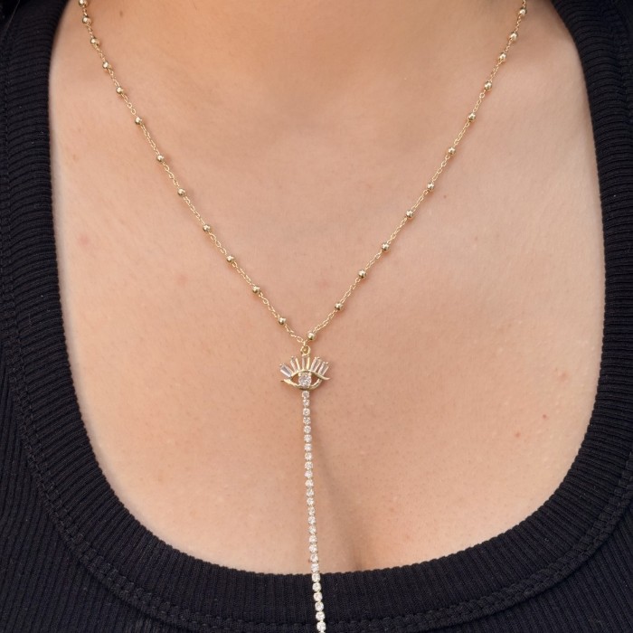 Göz Figürlü Uzun Kolye resmi