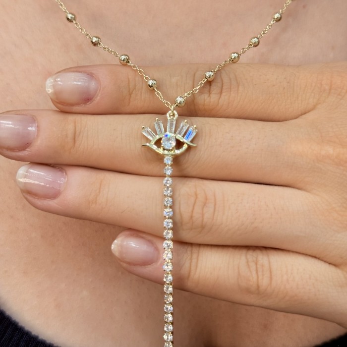 Göz Figürlü Uzun Kolye resmi