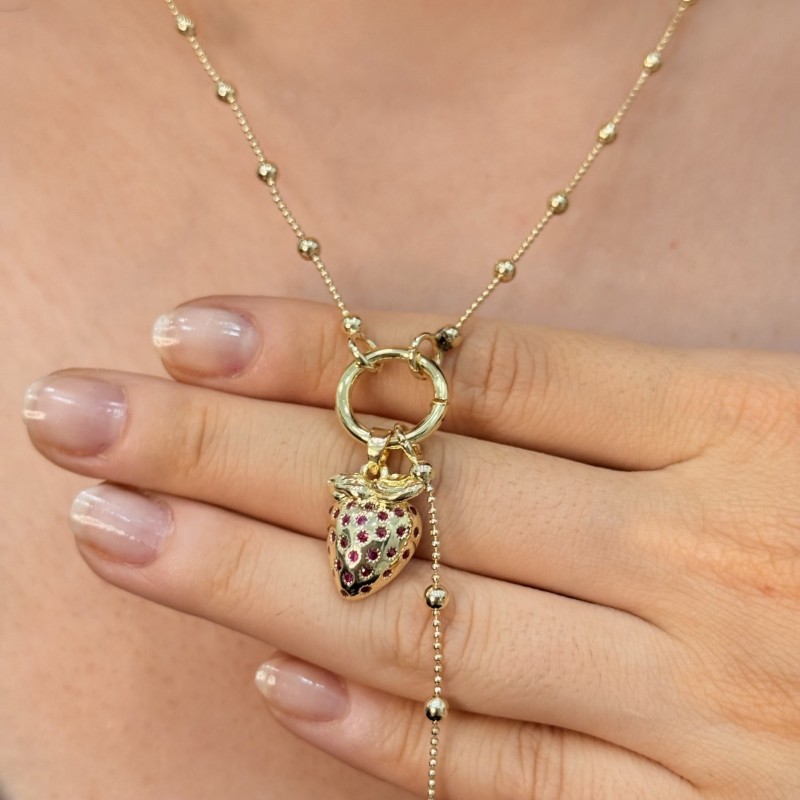 Altın Çilek Detaylı Kolye resmi