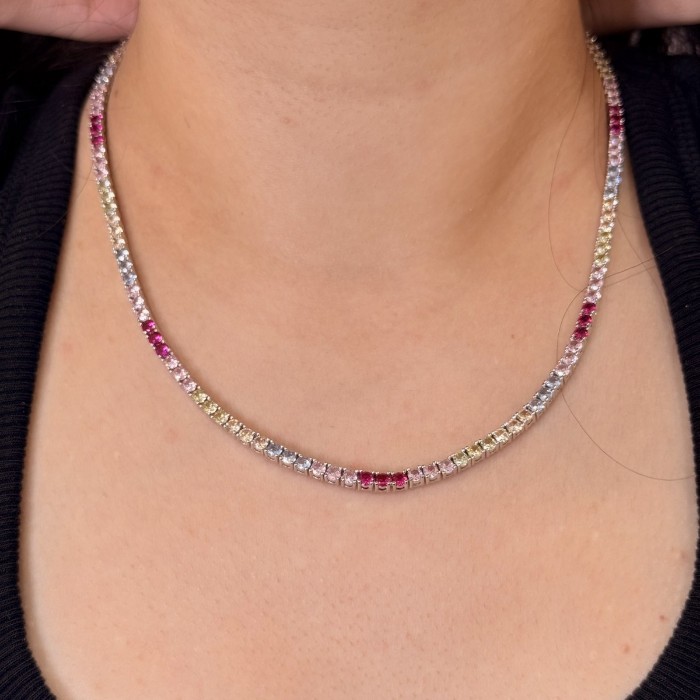 Vibrant Glow Gümüş Kolye resmi