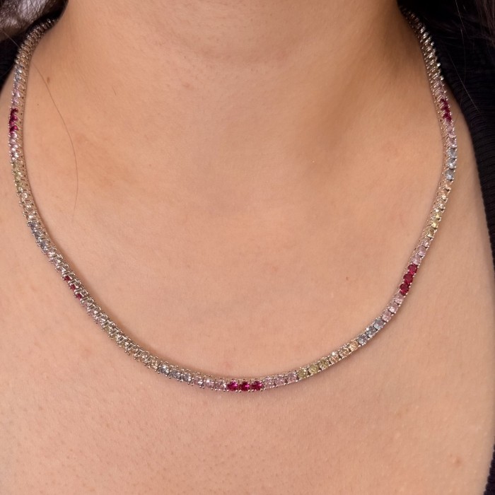 Vibrant Glow Gümüş Kolye resmi