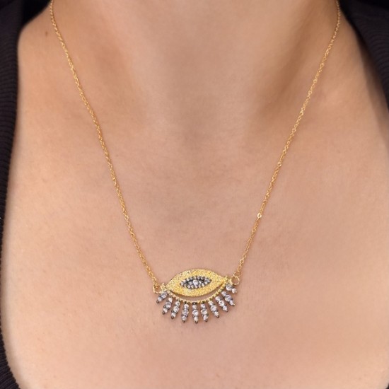 Işıltılı Nazar Göz Kolye – Zarafetin ve Koruyuculuğun Simgesi resmi