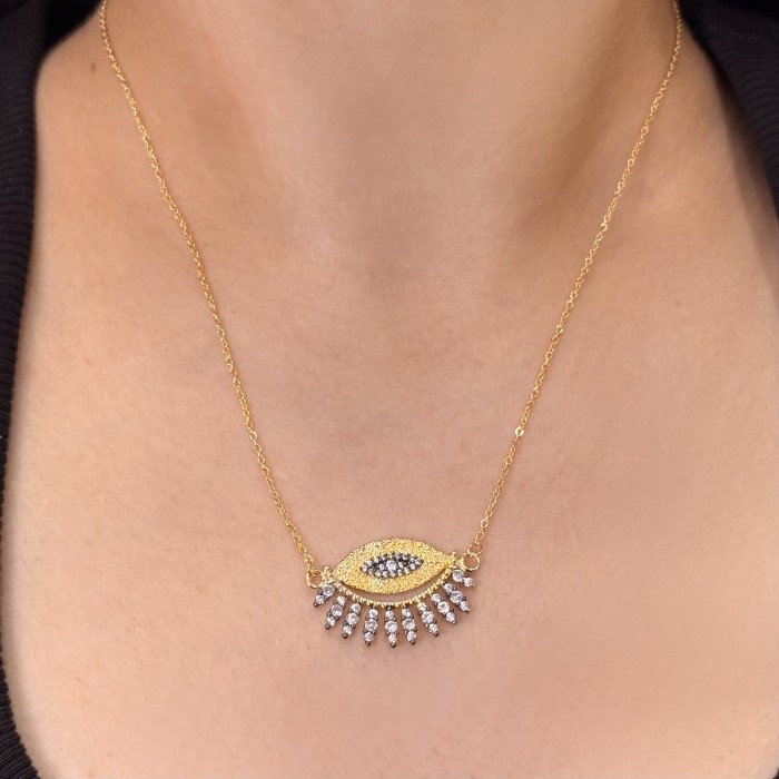 Işıltılı Nazar Göz Kolye – Zarafetin ve Koruyuculuğun Simgesi resmi