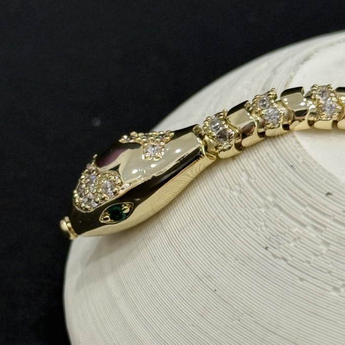  Yılan Bilezik – Altın Ton, Segment Üzeri Taş Dizilim resmi