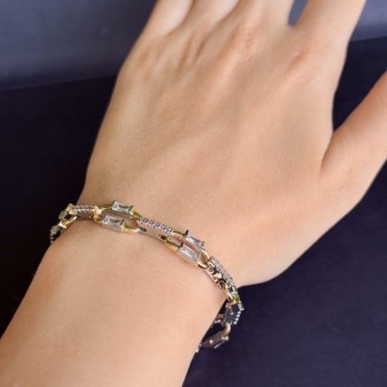 Baget Taşlı İkili Halka Bilezik Xuping  resmi