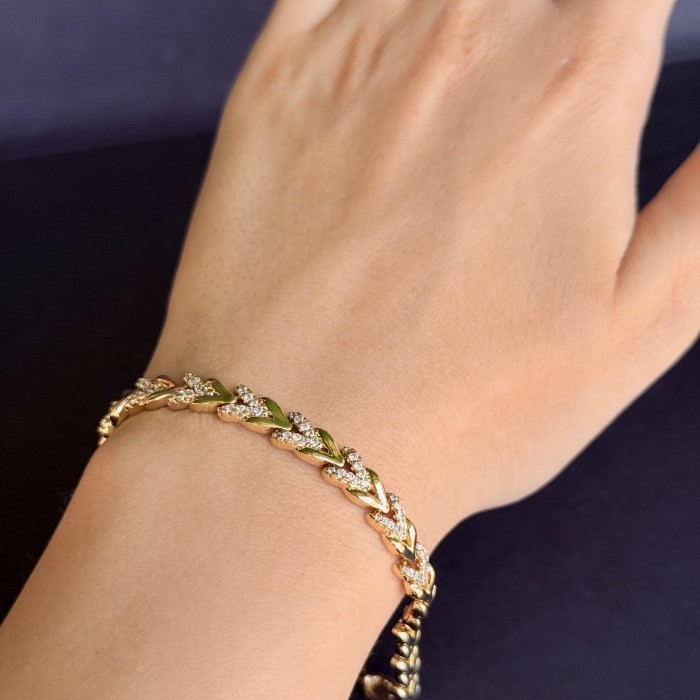 Yaprak Motifli Taşlı Bileklik Xuping  resmi