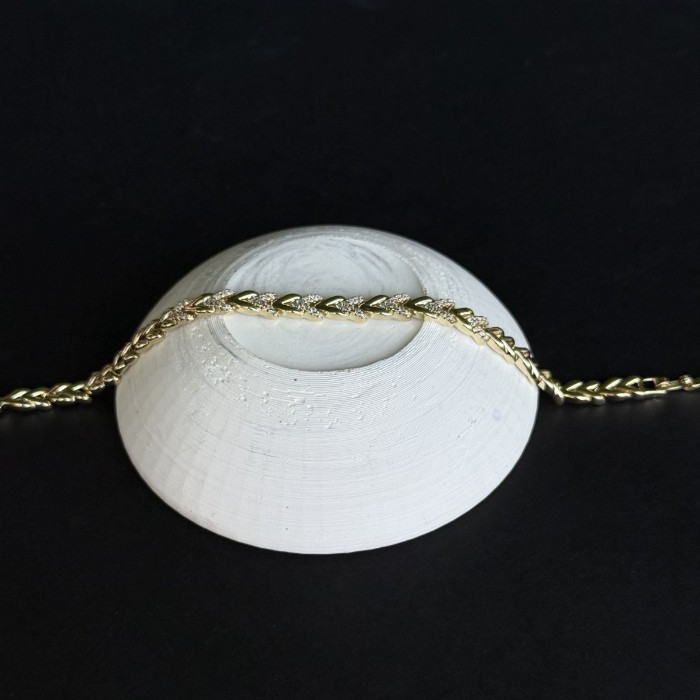 Yaprak Motifli Taşlı Bileklik Xuping  resmi