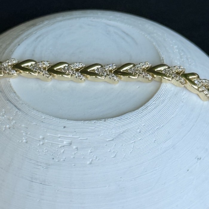 Yaprak Motifli Taşlı Bileklik Xuping  resmi