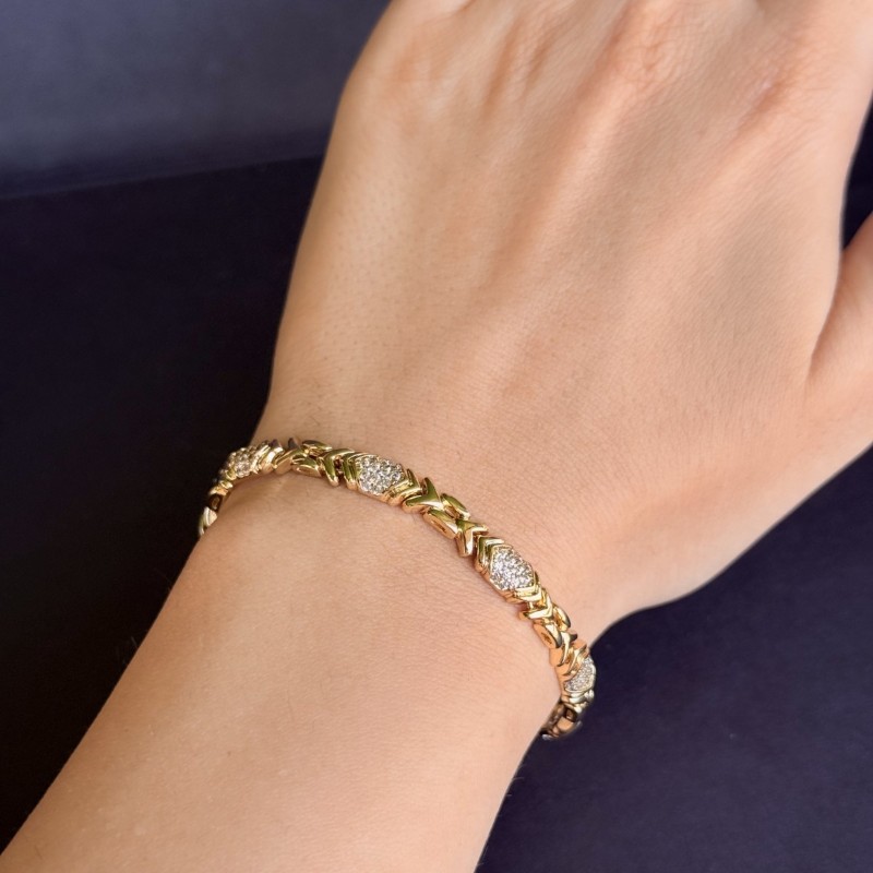 Geometrik Taşlı Tasarım Xuping  resmi