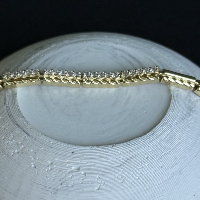 Örgü Motifli Dikdörtgen Bilezik (Gold) Xuping  resmi