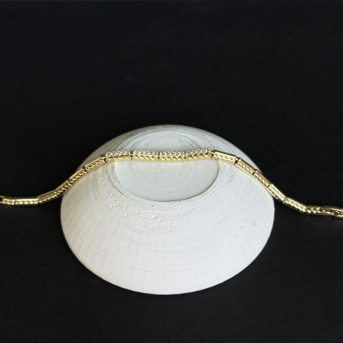 Örgü Motifli Dikdörtgen Bilezik (Gold) Xuping  resmi