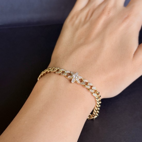 Çiçek Motifli Taşlı Bileklik resmi