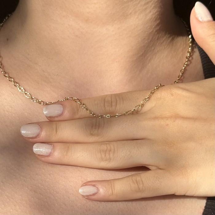 Oval Halkalı Zincir Kolye resmi