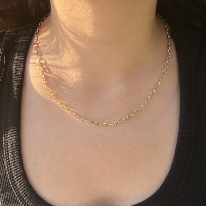 Oval Halkalı Zincir Kolye resmi