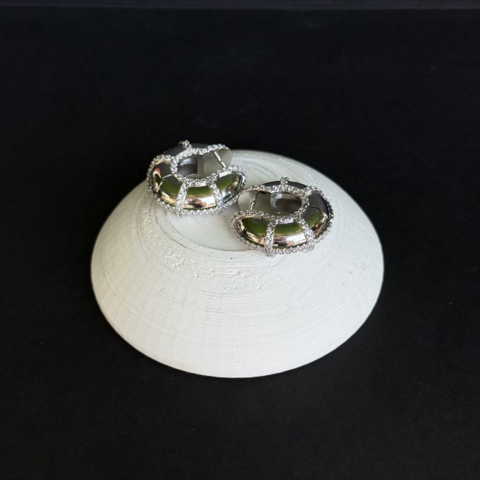 Gümüş Renkli Modern Halka Küpe resmi