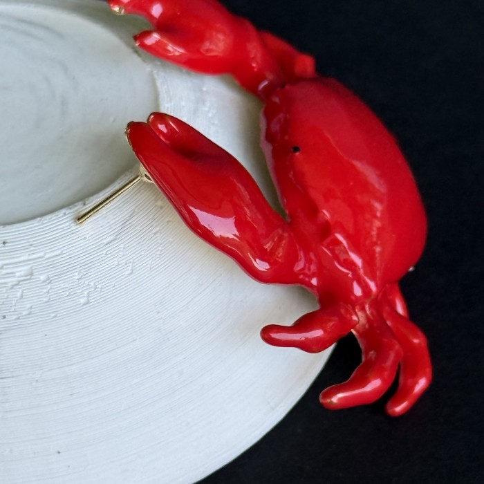 Kırmızı Emaye Yengeç Küpe resmi