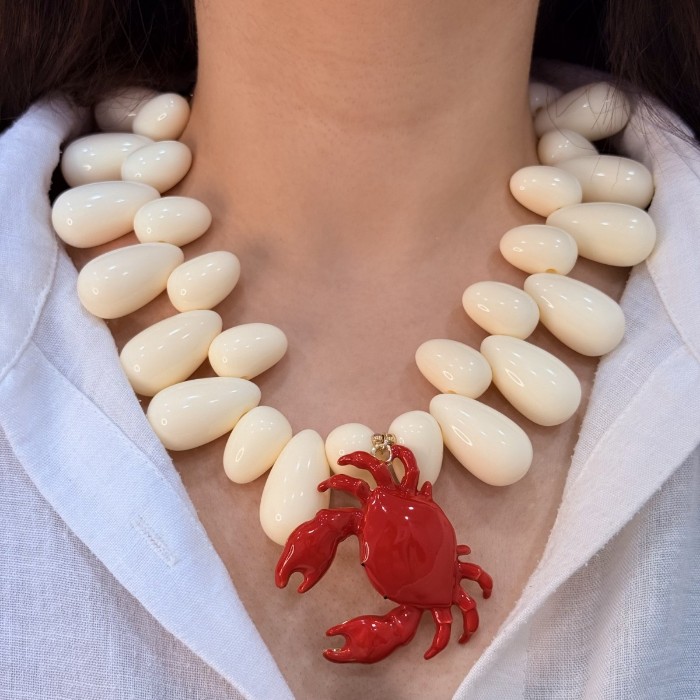 Kırmızı Emaye Yengeç Küpe resmi