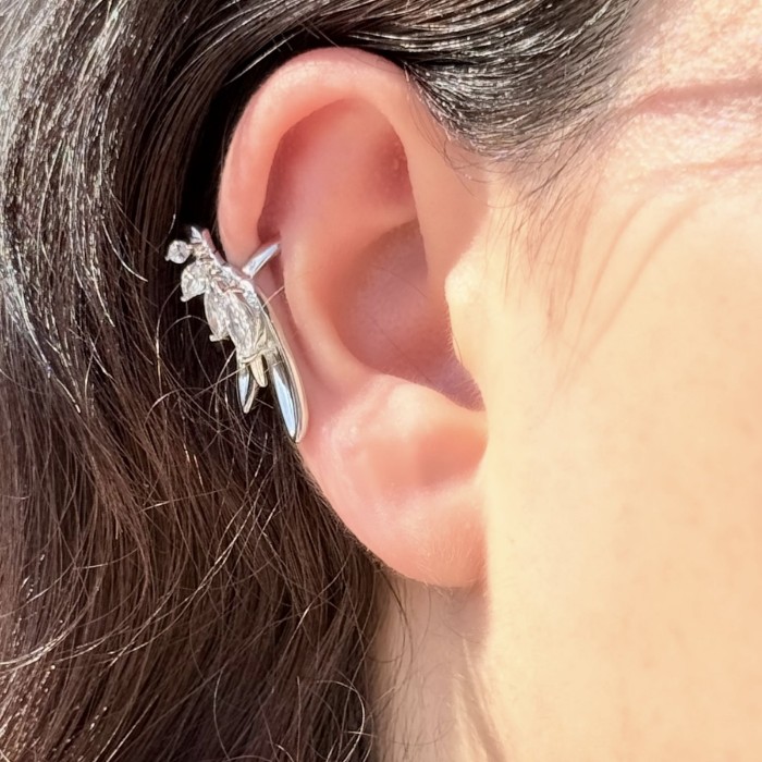 Melek Kanadı Kıkırdak Küpe (Gümüş renk) resmi