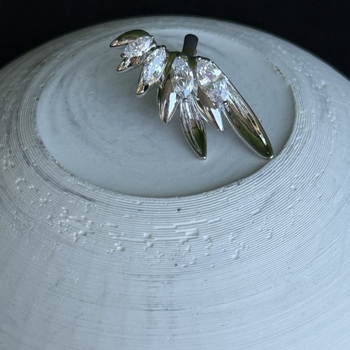 Melek Kanadı Kıkırdak Küpe (Gümüş renk) resmi