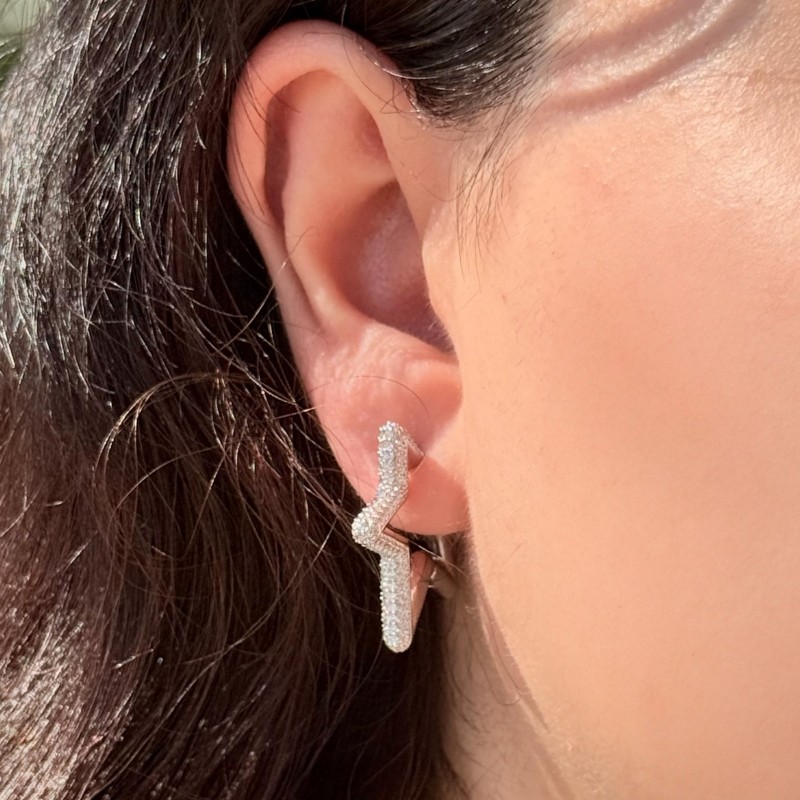 Pavé Yıldız  Küpe - Gümüş rengi resmi