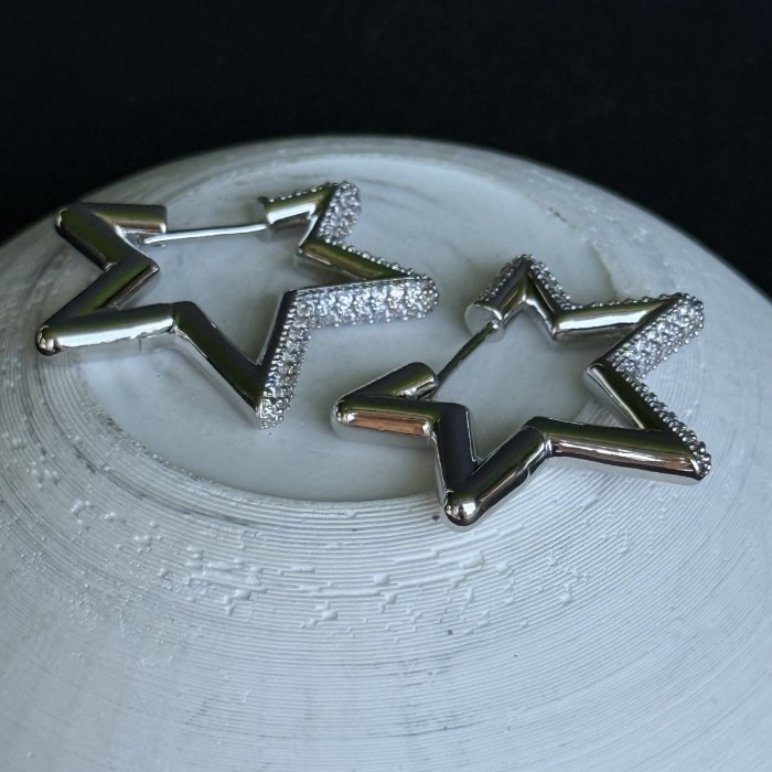 Pavé Yıldız  Küpe - Gümüş rengi resmi