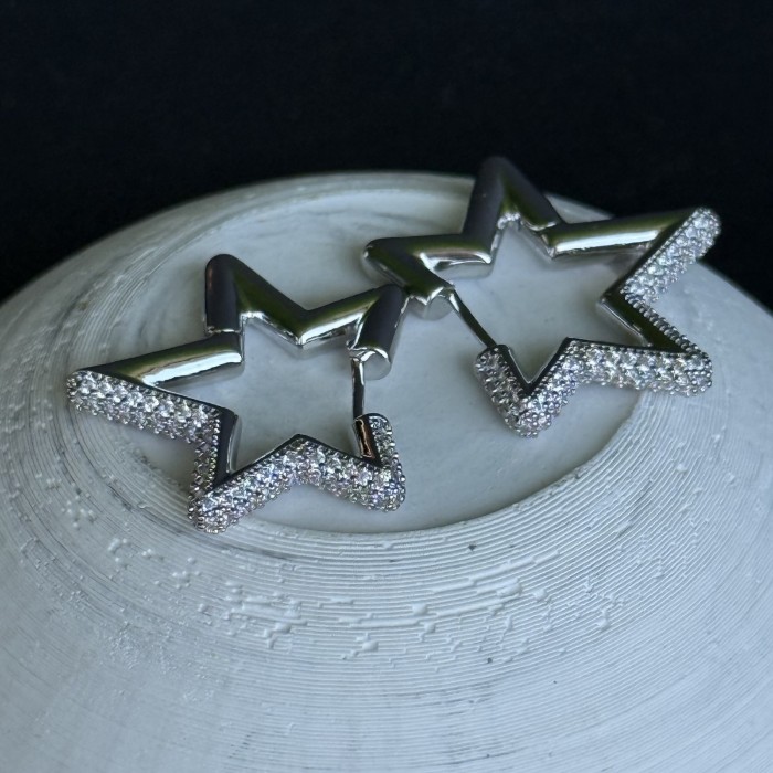 Pavé Yıldız  Küpe - Gümüş rengi resmi