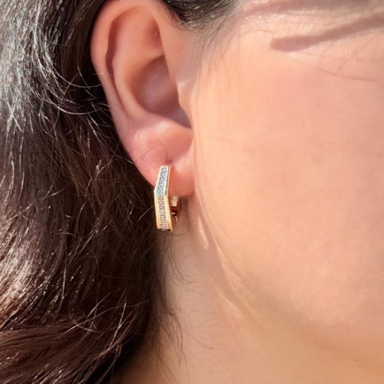 Beşgen Formlu Kafes Küpe resmi