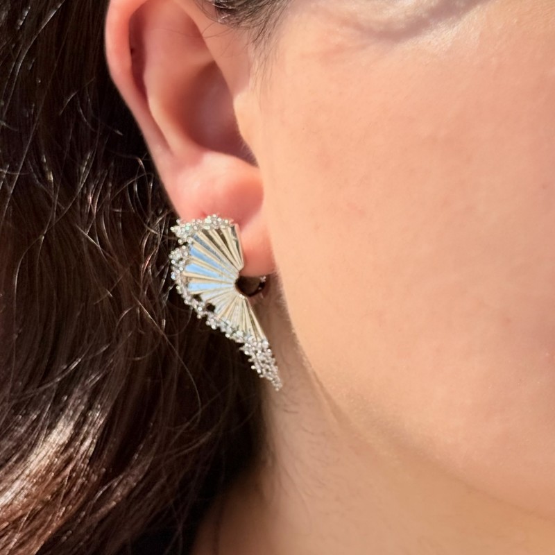 Yelpaze Formlu Küpe (Gümüş) resmi