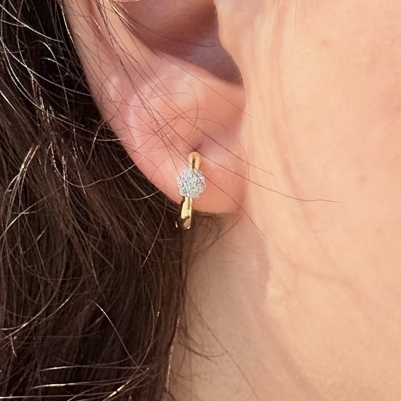 Tektaş Işıltılı Altın Halka Küpe resmi