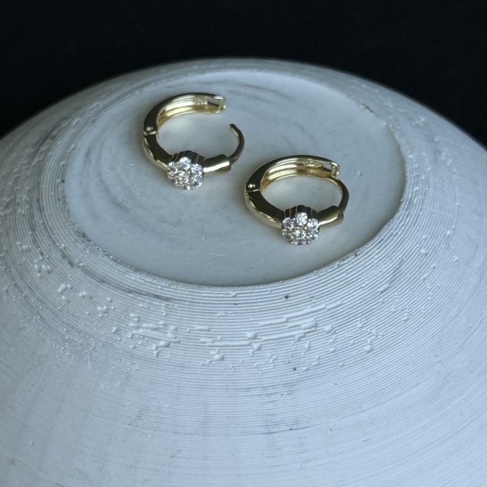 Tektaş Işıltılı Altın Halka Küpe resmi