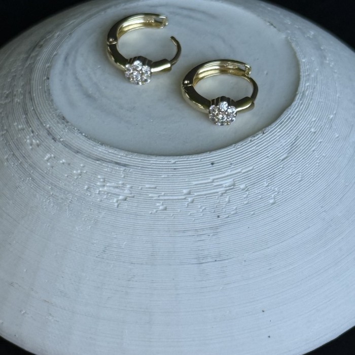 Tektaş Işıltılı Altın Halka Küpe resmi